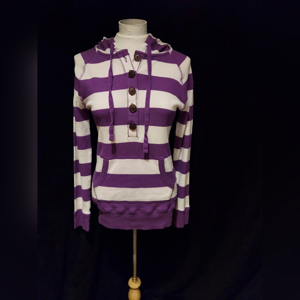 SO Shirt Hoodie Striped Women Sz M JUNIORS Sz XL